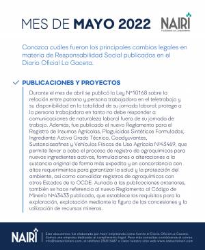  Reporte de Actualización Legal en RS y Sostenibilidad - Mayo 2022