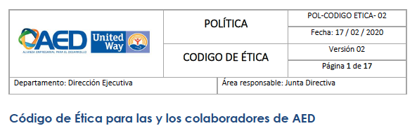 Código de Ética - AED 2020 