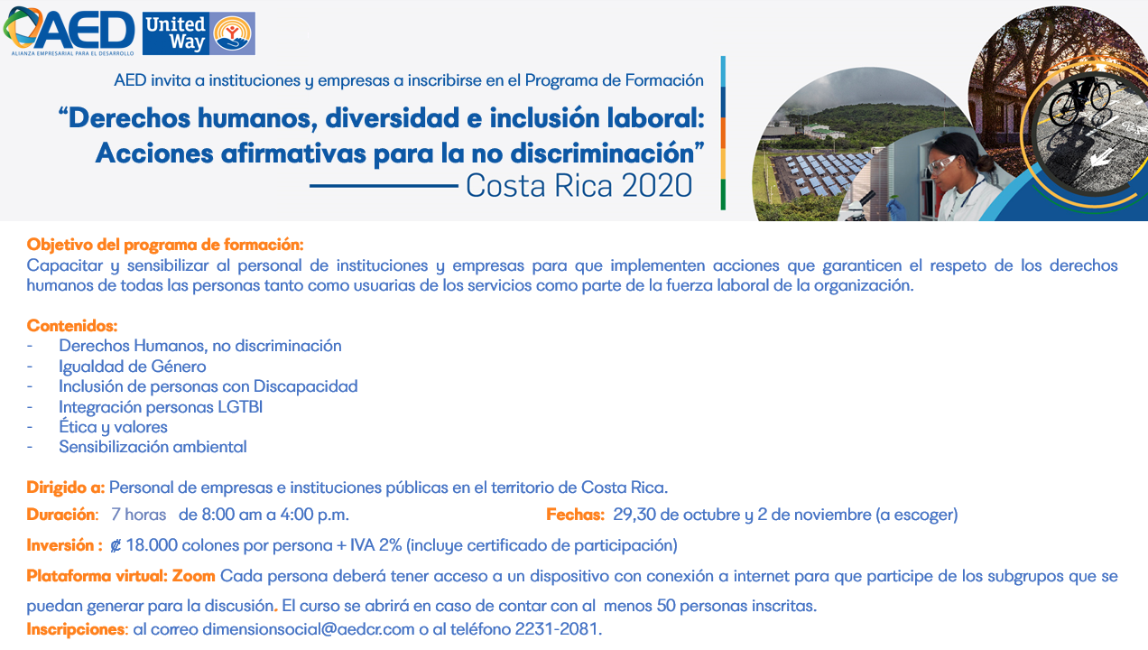 Programa de Formación “Derechos humanos, diversidad e inclusión laboral: Acciones afirmativas para la no discriminación”