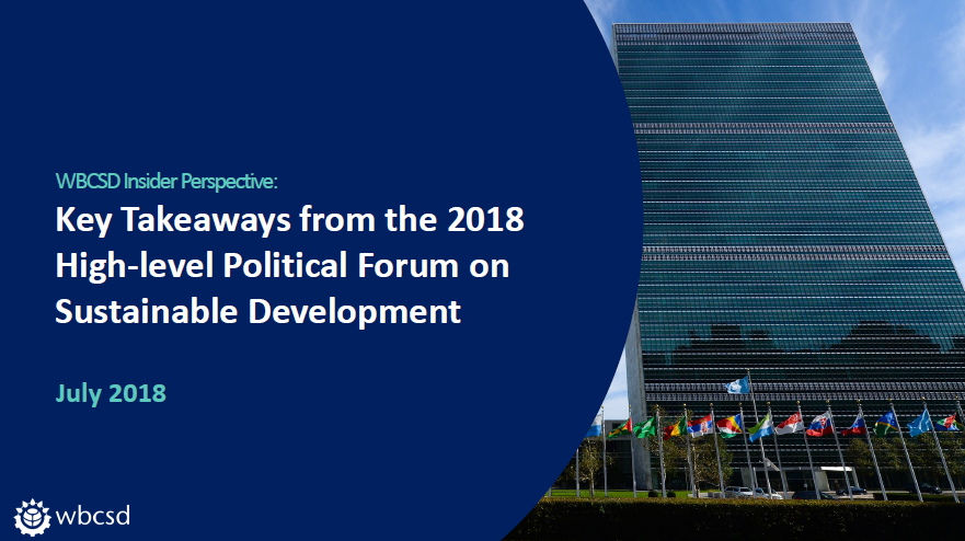 WBCSD Insider Perspective: Key takeaways from the 2018 High Level Political Forum on Sustanaible Development ()