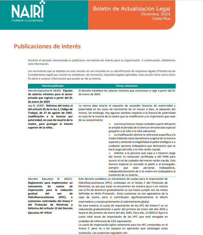Portada del Reporte de Actualización Legal en RS y Sostenibilidad – Diciembre 2023