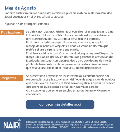  Reporte de Actualización Legal en RS y Sostenibilidad - Julio 2019 