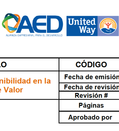 Política de Sostenibilidad en la Cadena de Valor AED 