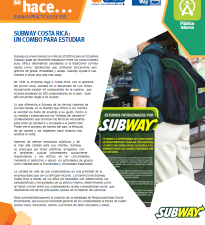 Así se hace. Subway. Un combo para estudiar. 