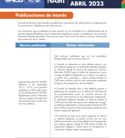 Portada del Reporte de Actualización Legal en RS y Sostenibilidad – Abril 2023