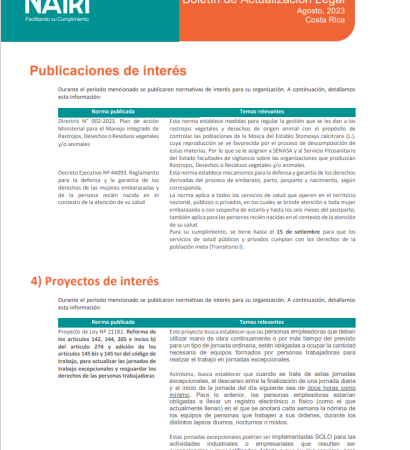 Portada del Reporte de Actualización Legal en RS y Sostenibilidad – Agosto 2023