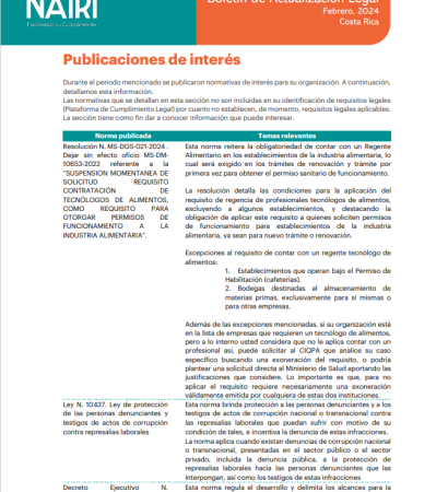 Portada del Reporte de Actualización Legal en RS y Sostenibilidad – Febrero 2024