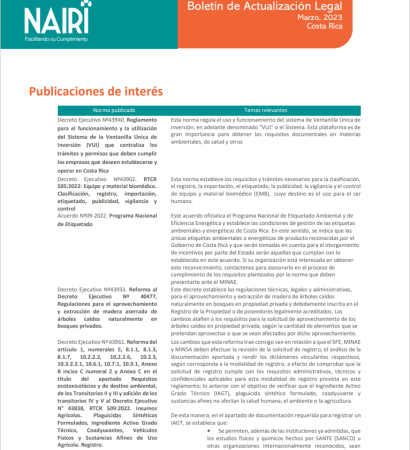 Portada del Reporte de Actualización Legal en RS y Sostenibilidad – Marzo 2023