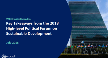 WBCSD Insider Perspective: Key takeaways from the 2018 High Level Political Forum on Sustanaible Development ()