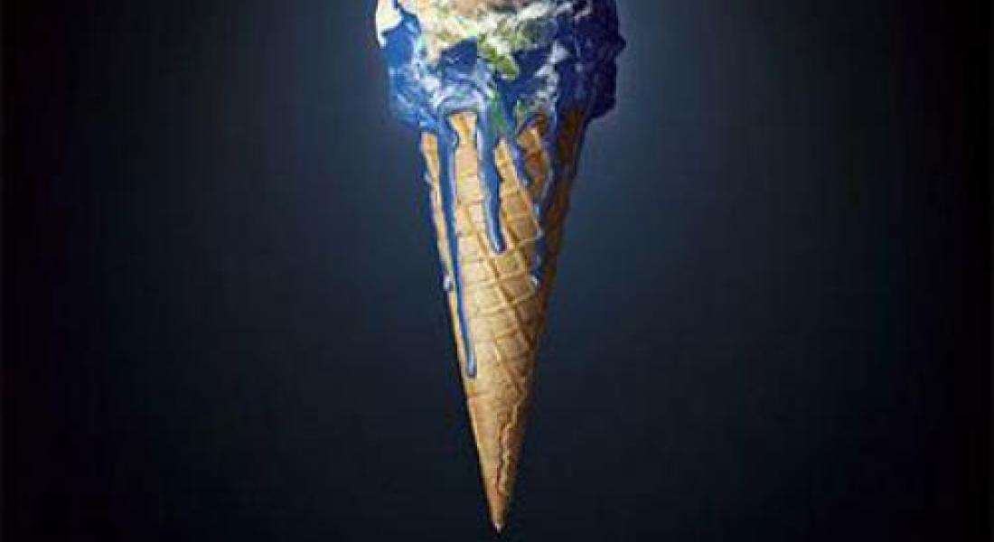 La tierra con forma de cono derritiéndose