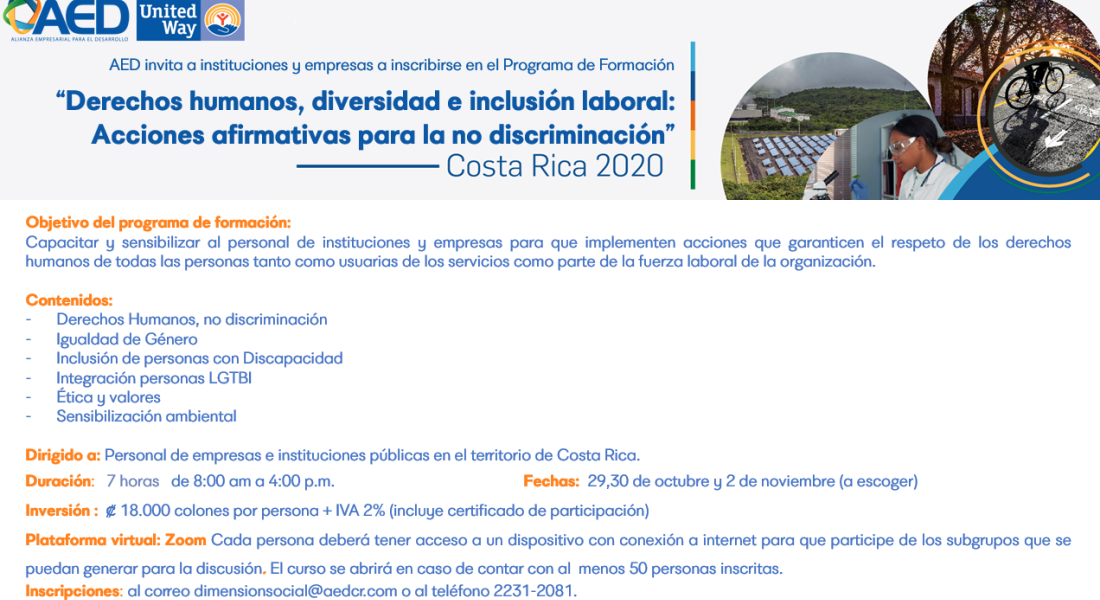 Programa de Formación “Derechos humanos, diversidad e inclusión laboral: Acciones afirmativas para la no discriminación”