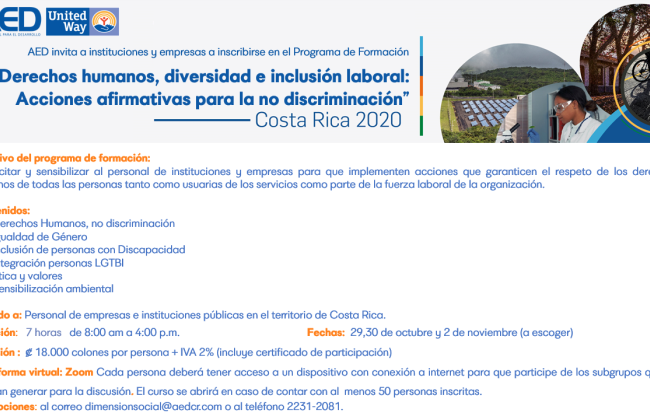 Programa de Formación “Derechos humanos, diversidad e inclusión laboral: Acciones afirmativas para la no discriminación”