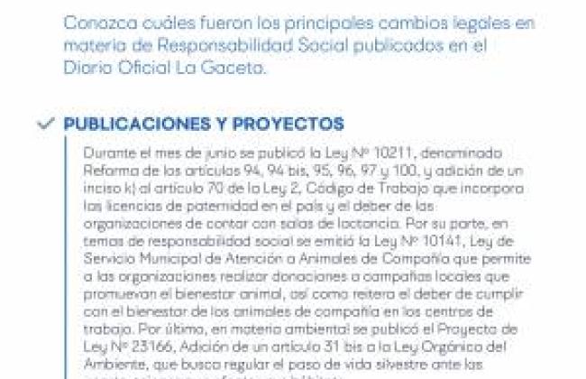 Reporte de Actualización Legal en RS y Sostenibilidad - Junio 2022