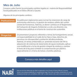  Reporte de Actualización Legal en RS y Sostenibilidad - Julio 2019 