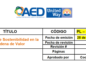 Política de Sostenibilidad en la Cadena de Valor AED 