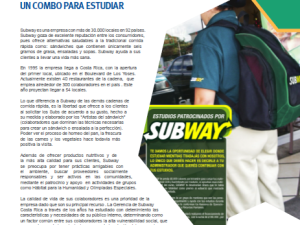 Así se hace. Subway. Un combo para estudiar. 