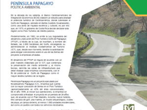 Así se hace. Península Papagayo. Política Ambiental.