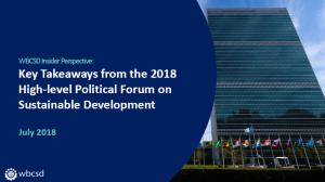 WBCSD Insider Perspective: Key takeaways from the 2018 High Level Political Forum on Sustanaible Development ()