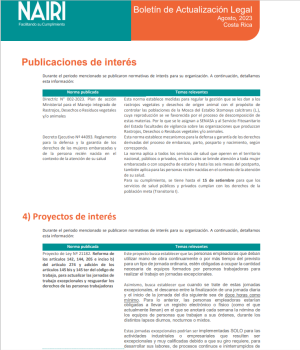 Portada del Reporte de Actualización Legal en RS y Sostenibilidad – Agosto 2023