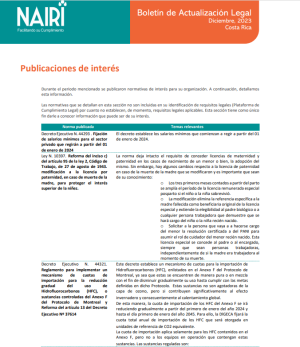 Portada del Reporte de Actualización Legal en RS y Sostenibilidad – Diciembre  2023